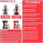 Stainless Steel Accessories for KitchenAid 5.5-6 Qt Bowl-Lift Stand Mixer, Includes 6 Wire Whisk, Beater, Dough Hook, Dishwasher Safe and Heavy Duty, fits for KP26, KL26, KB26, KSM55/60
