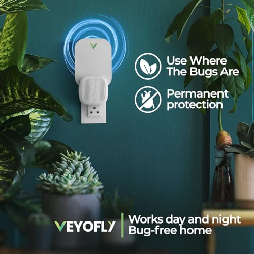 VEYOFLY 2 Pack, Fly Trap, Plug in Flying Insect Trap, Fruit Fly Traps for Indoors- Safer Home Indoor- Bug Light Indoor Plug in- Mosquito Trap, Fruit Fly, Gnat Trap, Flea Trap (2 Device+6 Glue Boards)