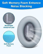 Link Dream Replacement Ear Cushions for Bose Quiet Comfort 35 Soft Protein Leather Replacement Ear Pad for Bose QC 35/25 / 15 QC2 / Ae2 / Ae2i / Ae2W / Sound Link/Sound True (Light Grey)