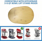 Bamboo Mixer Slider Mat for Kitchenaid 6-8 Qt Stand Mixer,Kitchen Appliance Slider Mat, KitchenAid Mixer Accessories, Mixer Appliance Moving Tray For KitchenAid, Countertop Mixer Mover Slider Board