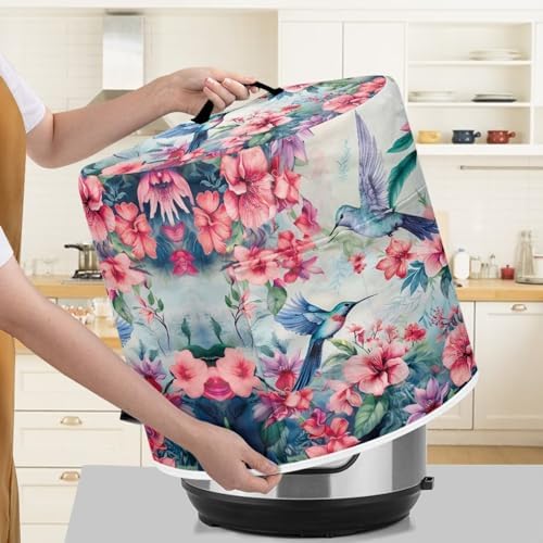 Flashideas Hummingbird Print Pressure Cooker Cover with Storage Pocket Compatible with 8 10 Quart Instant Pot, Durable Rice Cooker Air Fryer Accessories, Waterproof Kitchen Appliances Dust Cover