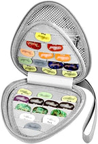 Guitar Picks Holder Case for Acoustic Electric Guitar Holds Over 39 Packs, Variety Pack Bass Picks Storage Pouch Organizer, Guitar Plectrums Bag with Mesh Pocket for Other Accessories - Grey