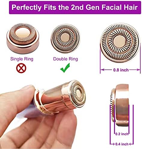 Replacement Heads for Flawless Generation 2, Facial Hair Removal Replacement Heads for Women, Compatible with Finishing Flawless Facial Hair Remover, Double Halo Replacement Heads Gen 2(4 Count)