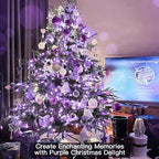 suddus Purple Christmas Lights Battery Operated, 66ft 200 LED Twinkle Lights Battery Operated, Purple Fairy Lights for Christmas Tree, Garland, Bedroom, Backyard, Porch, Yard, Party Decorations