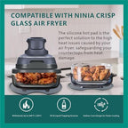 Silicone Heat Resistant mat for Ninja Crispi Air Fryer,Heat-Insulating Accessories Compatible with Ninja crispi FN101 containers,Kitchen Air Fryer Trivet (Sage Green)