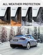 BASENOR 2025 Upgraded Tesla Model Y Mud Flaps Splash Guards Vehicle Sediment Protection No Drilling No Tape Mudflaps Tire Protector Mudflaps All Weather Tesla Exterior Accessories (Set of 4)