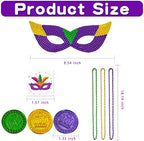 MGparty 168 PCS Mardi Gras Accessories - Masks Beads Necklaces Coins Tattoos Carnival Parade Masquerade Party Decorations Supplies