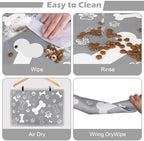 Pet Feeding Mat,Rapid Absorbent Mats for Dog Cat Food, Dog Placemat Water Bowl Mat with Rubber Backing,Messy Drinkers to Protect Floors, Pet Accessories 12"x18" Grey
