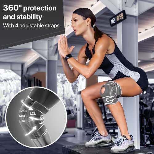 DR. BRACE ELITE Knee Brace with Side Stabilizers & Patella Gel Pads for Maximum Knee Pain Support and fast recovery for men and women-Please Check How To Size Video (Moon, X-Large)