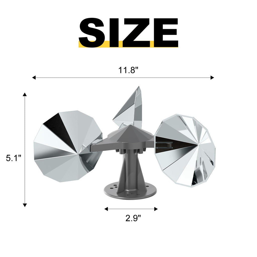 OFFO Bird Scare Reflective Device, Bird Reflector with Plastic Base for Outside Patio, Keep Pigeon Woodpeckers and Sparrows Away from Outdoor Boats Roofs Gardens