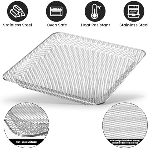 Replacement Air Fryer Basket for Ninja Foodi SP101 Air Fry Oven，Air Fryer Basket for Ninja Foodi Air Fryer Accessories,Stainless Steel Tray for Ninja Foodi SP100, SP101B1, SP101C