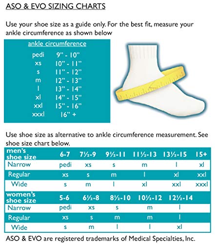 Med Spec 264014 ASO Ankle Stabilizer, Black, Medium & 264015 ASO Ankle Stabilizer, Black, Large