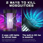 AICase Portable USB Electronic Rechargeable Mosquito Killer Lamp/Bug Zapper for Summer Trip,Outdoor Camping,Patio,Home and Garden,Mosquito Trap Indoor,Moth Trap/Bug Killer/Mosquito Killer Light(Black)