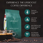 Lifeboost Coffee 3 Pack Medium Roast Whole Bean Coffee - Low Acid Single Origin USDA Organic Coffee - Non-GMO Whole Beans Coffee Third Party Tested For Mycotoxins & Pesticides - 12 Ounces