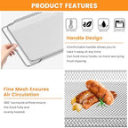 Air Fryer Basket for Breville BOV900BSS Smart Oven Air Fryer Pro,16.5"D x 11.8"W x 1.1"H Food Grade Steel Mesh Baskets Accessories Tray for Breville Air Fryer Toaster Oven, Microwave Oven