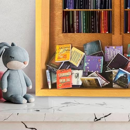 200 PCS Book Miniatures Set, Mini Books for Anxiety Bookshelf, Dollhouse Decor, DIY Crafting, Accessories Mini Miniatures Books