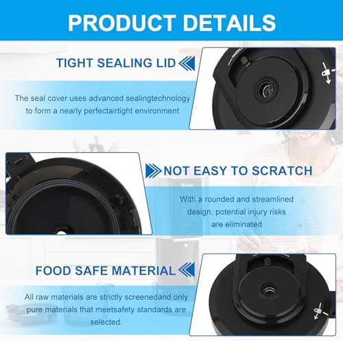 Outer Bowl Lid for Ninja NC301 Ice Cream Maker, Reusable Ninja Creami Replacement Lid, Creami Accessories Compatible with Ninja NC299AMZ/NC301/NC300/NC201/NC101 Series (NO Paddle)