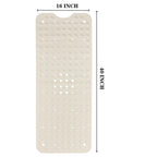 YANZIFLY Bathtub Mat for Shower: Soft Silicone 16X40 Inch Bath Mat Non Slip with Suction Cups Tub Mat for Bathroom for Kids Elderly Extra Large Shower matt Machine Washable - Beige