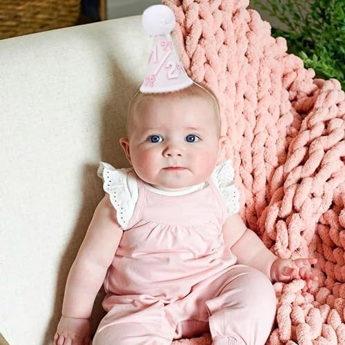 WAOUH Half Birthday Hat - Bow Cake Smash Crown for 6 Month Baby, Mini Photo Prop