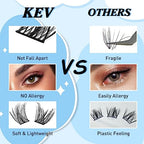 KevKev Lash Clusters 192 Pcs Individual Lashes Cluster Lashes Mixed Styles DIY Lash Extensions Eyelash Clusters Thin Band & Soft Lashes that Look Like Eyelash Extensions(Spring & Summer, C-10-18mix)