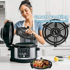 Air fryer Grill Plate for Ninja FD302 6.5 Qt FD101 5 Qt FD401 8 Qt Air Fryer, 9.7' Air Fryer Grill Pan Crisper Plate Replacement Parts Tray Rack Accessories for Ninja OP302 OP305 FD305 Air Fryer