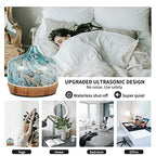 Porseme 500ml Glass Essential Oil Diffuser Aromatherapy Ultrasonic Cool Mist Humidifier 15-21 Running Hours Waterless Auto-Off Air Diffusers for Sleeping Yoga Office Working Spa and Rest (Light Blue)