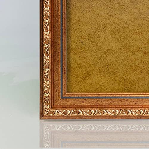 VictoR Picture Frame Chagall 11x14 Brown Gold - Baroque Picture Frame for Photos in Size 11x14 Inch - Vintage Design with Shatterproof Acrylic Glass - Antique - Baroque