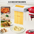 Pasta Maker Upgrade 3 in 1 Attachment for KitchenAid Stand Mixers - Includes Pasta Roller/Spaghetti Cutter/Fettuccine Cutter and Cleaning Brush - Kitchen Aid Accessories for Homemade Fresh Pasta