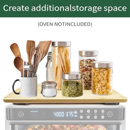 GCQ 16.3"x13.3" Bamboo Cutting Board for for Ninja Foodi DT201 DT251 Smart Oven Toaster Oven Accessories With Heat-Resistant Non-Skid Silicone Feet for Countertop Convection Oven,100% Organic Bamboo