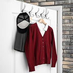 TICONN Over The Door Hooks, 5 Heavy Duty Tri Coat Rack All Metal Coat Hanger for Jacket Hat Towel Bags in Bathroom Bedroom Dorm (Chrome, 1PK)