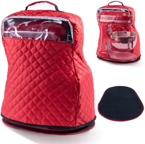 BAGSPRITE Stand Mixer Cover with Appliance Sliders Compatible with KitchenAid Mixer 4.5/5 Quart with Pockets for Kitchen Aid Accessories and Attachments