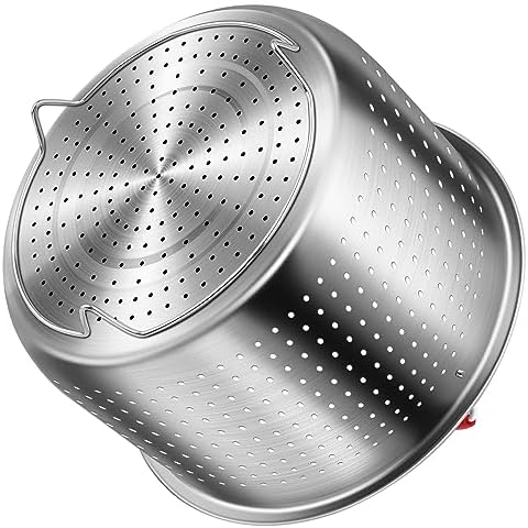 REDANT Steamer Basket for Instant Pot Accessories 6 qt, Pot Strainer Steamer for cooking, Steam Basket Stainless Steel Steamer Insert for Vegetables, Egg, Pasta (Free 2 Pcs silicone gloves), 6 Quart