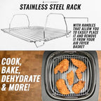 INFRAOVENS Air Fryer Rack Accessories for Ninja Foodi Grill AG301 5-in-1 4 qt, Basket Cover Liner, Cooking Guides Cheat Sheets, Airfryer Accessory Set, Heat Resistant Mat and Stainless Steel Rack