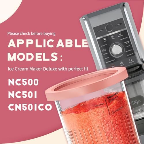 for Ninja Creami Deluxe 11-in-1 Cups and Lids - 4 Pack 24oz Replacement Containers Compatible with NC500 & NC501 Series Ice Cream Makers Deluxe | Airtight, Anti-Slip, Dishwasher Safe