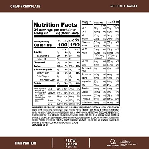 SlimFast High Protein Meal Replacement Shake Powder, 12 Servings (Pack of 2), Advanced Nutrition Smoothie Mix, Digestive Support, Gluten Free, Creamy Chocolate, 20g of Protein (Packaging May Vary)