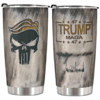 Joymarke Make America Great Again Trump Tumbler 2024, Skull American Flag 20 Oz Tumbler, Patriotic Birthday Gifts for Women Men, USA Flag Tumbler Insulated Cup With Lid, Republican Tumbler Cups