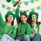 12 PCS St Patricks Day Necklace, Gold Green Beads Shamrocks Necklace, Plastic Shamrocks Bead Necklace Set, Irish Beer Decorations Supplies for St.Patricks Day Accessories Decorations Favors Bulk