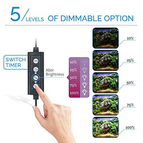 hygger Advanced LED Aquarium Light with Timer, 24/7 Lighting Cycle & DIY Mode, Full Spectrum Fish Tank Light for 30-36 in Planted Tank