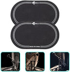 SUPVOX 2 Pcs Bass Drum Single Pedal Patch: 6.1 x 3.5 Inch Self-adhesive Drumhead Mute Pad - Percussion Instrument Accessories, Black Drum Patch for Replacement Kick Drum