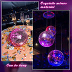 WILLBOND 12 Pack Disco Ball Mirror Ball with Hanging Ring for Fun Retro Disco Party Decorations Party Dj Lighting Effect Stage Props Game Accessories, 5.91", 3.94", 3.15", 2.36"(Pink)