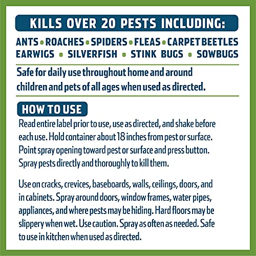 Wondercide - Ant & Roach Aerosol Spray for Kitchen, Home, and Indoor Areas - Ant, Roach, Spider, Flea, Stink Bug Killer with Natural Essential Oils - Pet Safe - 10 oz 2-Pack