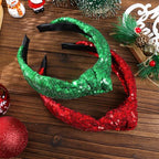 Christmas Knot Headbands for Women Red Sequins Hairband Wide Glitter Headband Girls Christmas Sparkle Headband Green Fashion Hair Accessories