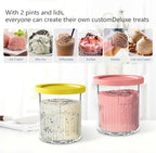 vione Replacement for Ninja Creami Deluxe Pints and Lids – 2 pack, 24 oz. Pint Containers Compatible with NC501, NC500 Series – BPA Free, Dishwasher Safe, Assorted Colors