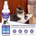 Cat Deterrent Spray, 6.76 FL Oz Natural Cat Repellent Spray Indoor & Outdoor, Anti-Scratch Training Aid for Furniture, Sofas, Rugs, Curtains, Plants - Non-Toxic, Alcohol-Free Formula