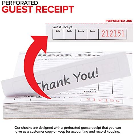 Stock Your Home Black+White Guest Check Books for Servers (10 Pack) Server Note Pads, Waiter Checkbook, Food Receipt Book, Restaurant Order Pad, Paper Checks, Waitress Accessories, 500 Total Tickets