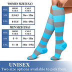 CHARMKING Compression Socks for Women & Men (8 Pairs) 15-20 mmHg Graduated Copper Support Socks are Best for Pregnant, Nurses - Boost Performance, Circulation, Knee High & Wide Calf (S/M, Multi 42)