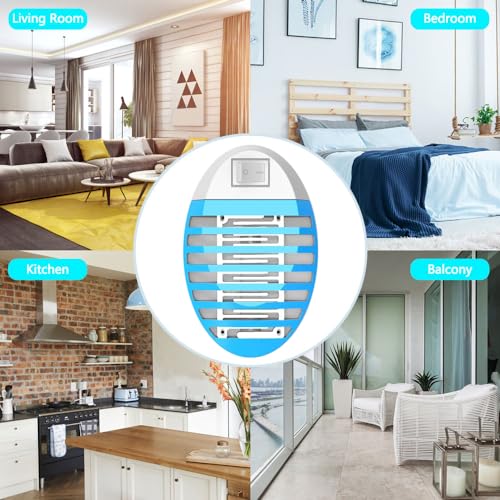 4 Packs Indoor Bug Zapper, Fly Trap for Indoors, Mosquitos Zapper, Electronic Mosquitoes Killer, Mosquito Zapper with LED Lights for Living Room, Home, Kitchen, Bedroom, Baby Room, Office