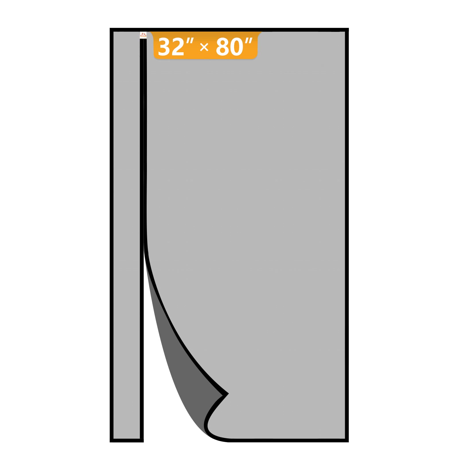 Yotache Reversible Left/Right Opening Magnetic Screen Door Fits Door Size 32"x80", Screen Size 34"x81", Removable Upgraded Polyester Screen Mesh with Strong Magnets for Front/Back Patio Door, Black