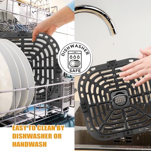 Air Fryer Grill Plate for Instant Pot Vortex 6 in 1 6 QT Gourmia GAF735 6 QT Air Fryer, Accessories Replacement Parts Tray Grill Pan Crisper Plate Rack, Dishwasher Safe