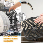 Air Fryer Grill Plate for Instant Pot Vortex 6 in 1 6 QT Gourmia GAF735 6 QT Air Fryer, Accessories Replacement Parts Tray Grill Pan Crisper Plate Rack, Dishwasher Safe